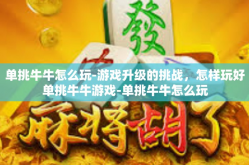 单挑牛牛怎么玩-游戏升级的挑战，怎样玩好单挑牛牛游戏-单挑牛牛怎么玩