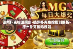 德州扑克梭哈规则-德州扑克梭哈规则解析-德州扑克梭哈规则